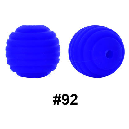 50pcs 15mm Honeycomb Thread Silicone Beads Wholesale 92