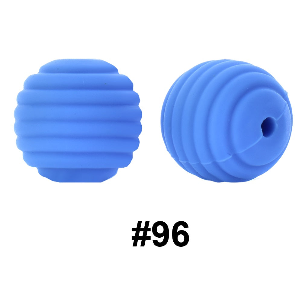 50pcs 15mm Honeycomb Thread Silicone Beads Wholesale 96