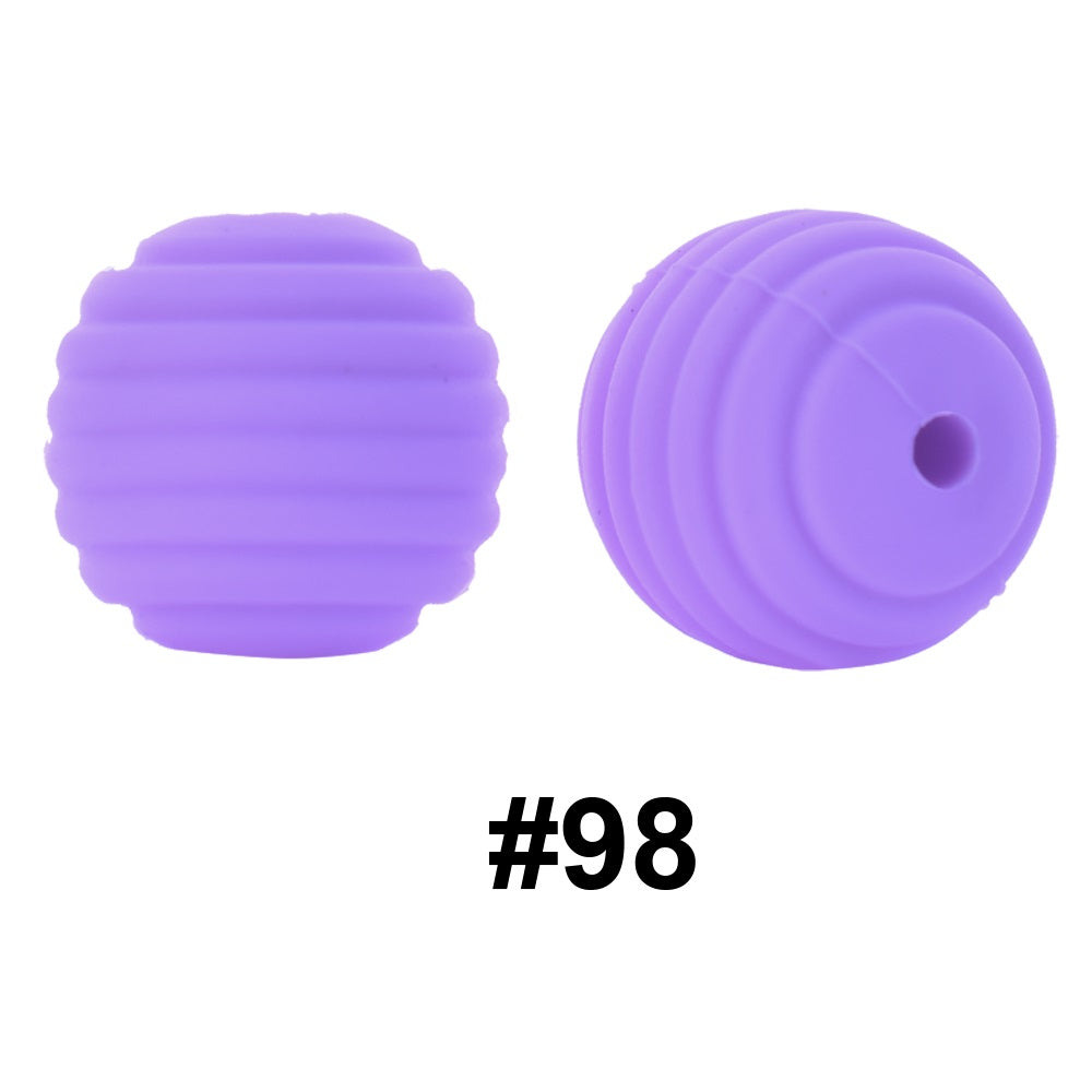 50pcs 15mm Honeycomb Thread Silicone Beads Wholesale 98