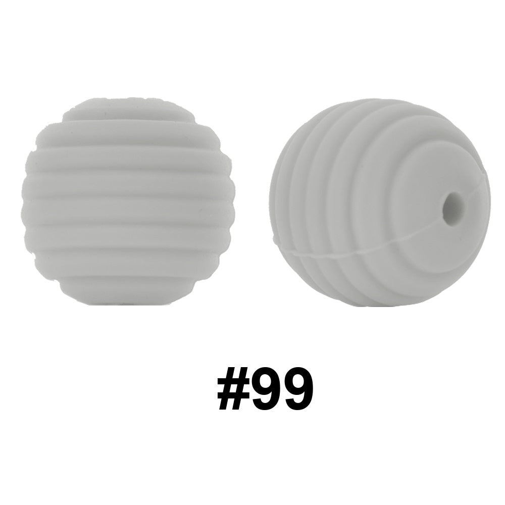 50pcs 15mm Honeycomb Thread Silicone Beads Wholesale 99