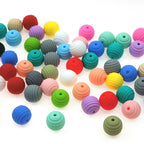 Honeycomb 15mm Silicone Beads Solid Color Textured Matte Finish 50pcs 7