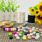 23mm Abacus Silicone Beads Matte Finish Pastel Colors 50pcs 2