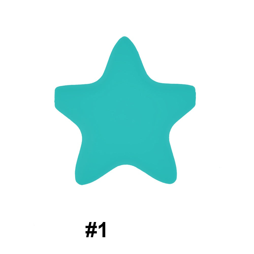 50pcs five-pointed star pentagram silicone beads wholesale 1