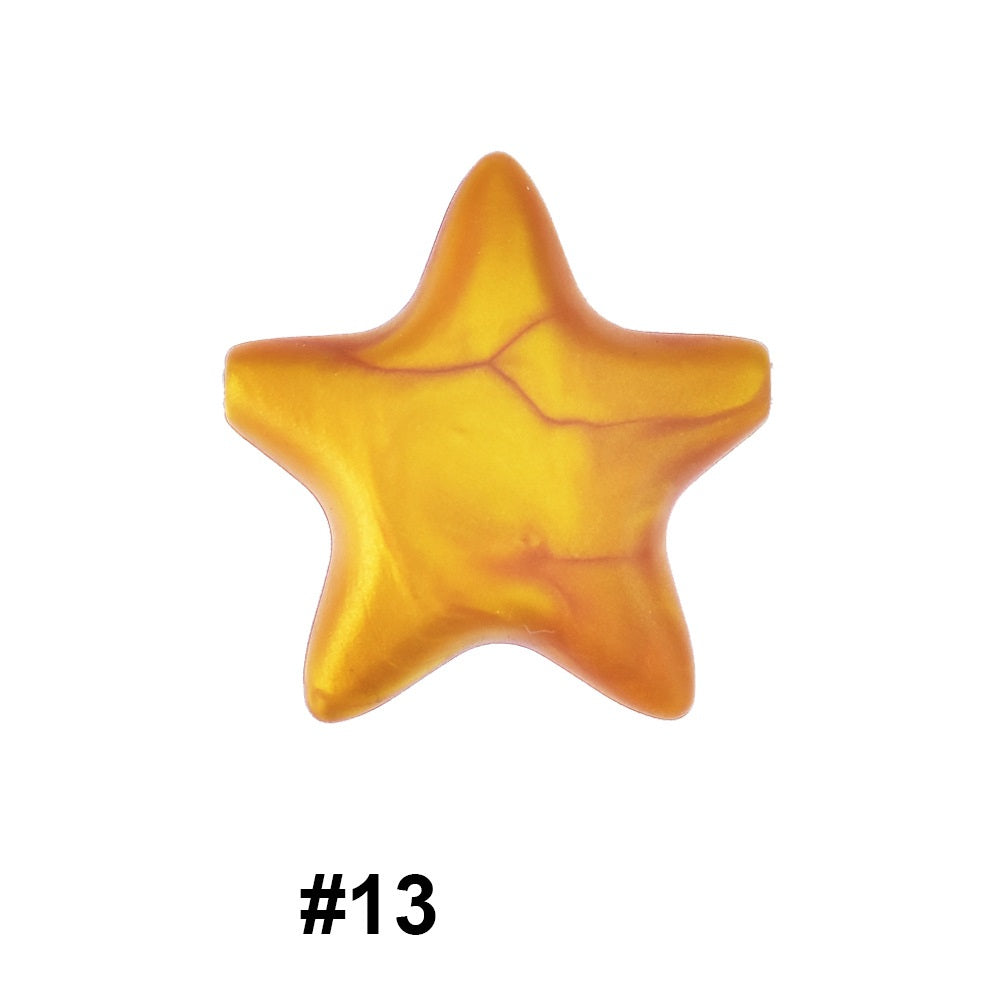 50pcs five-pointed star pentagram silicone beads wholesale 13