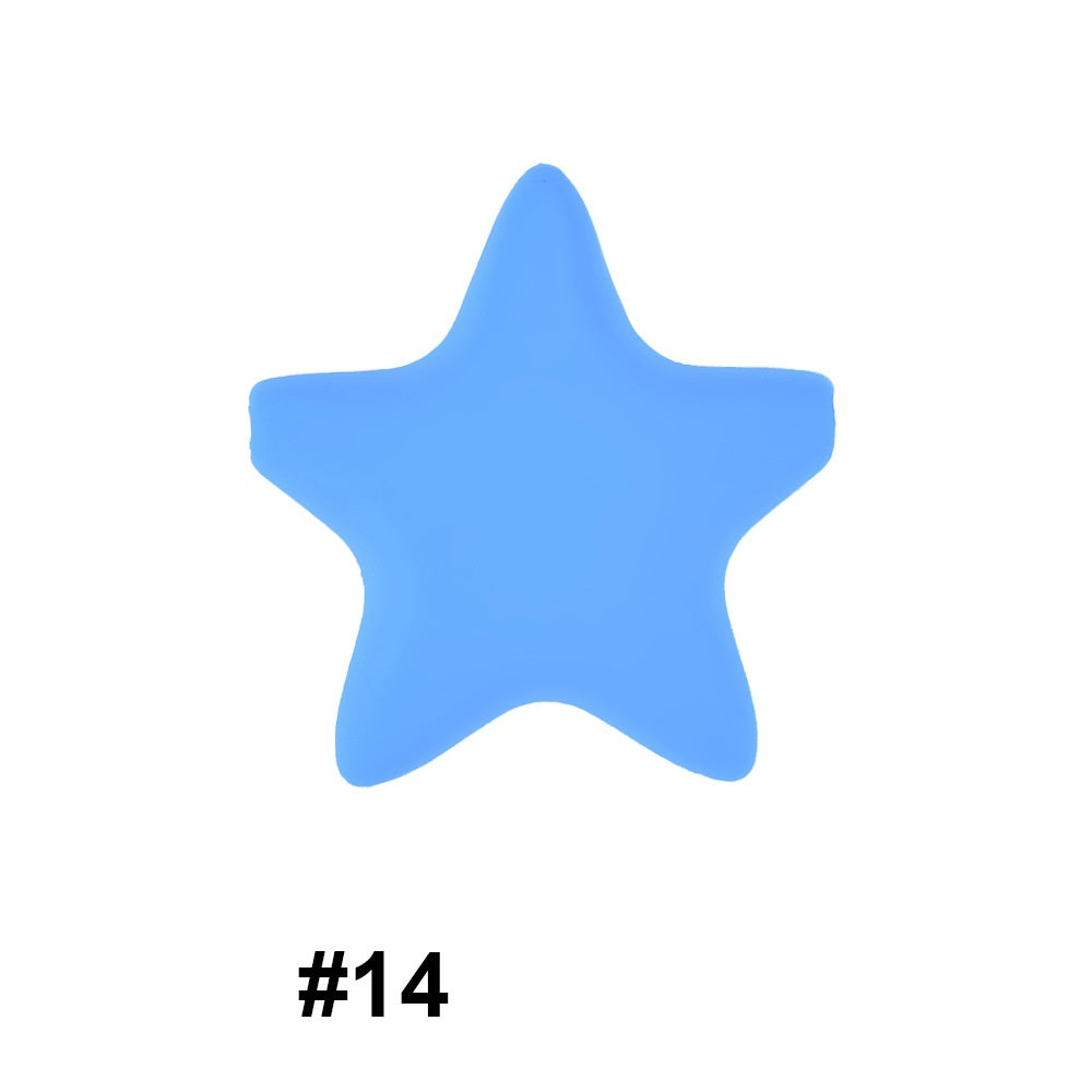 50pcs five-pointed star pentagram silicone beads wholesale 14