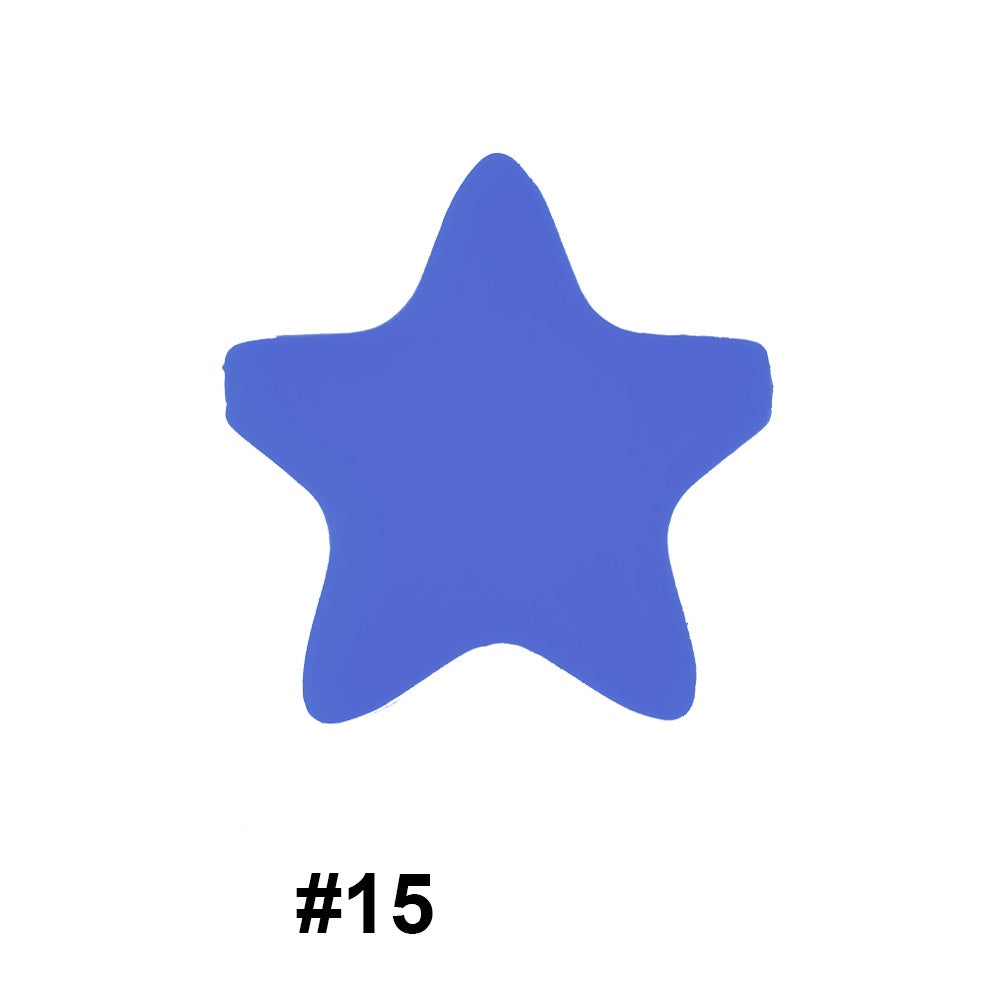 50pcs five-pointed star pentagram silicone beads wholesale 15