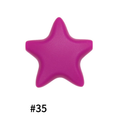 50pcs five-pointed star pentagram silicone beads wholesale 35