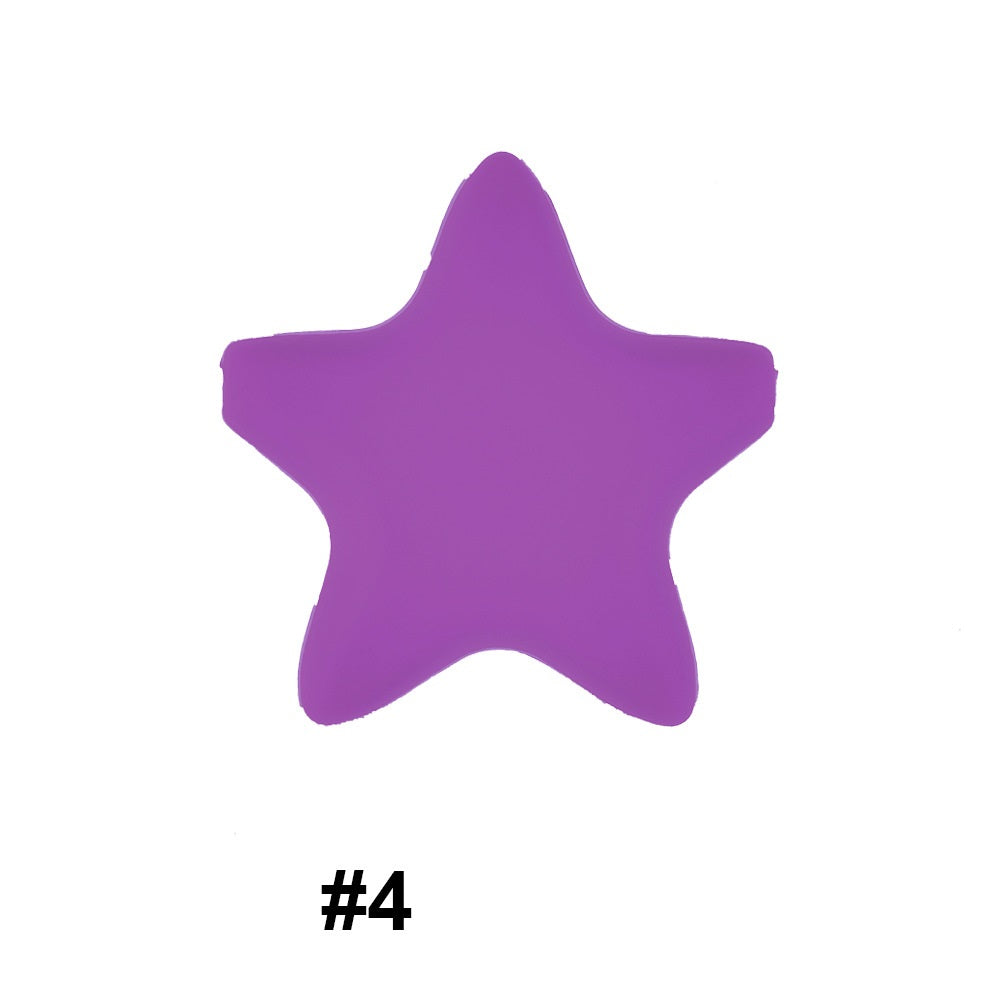50pcs five-pointed star pentagram silicone beads wholesale 4