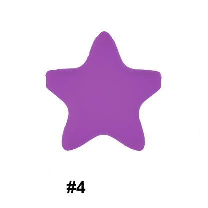 50pcs five-pointed star pentagram silicone beads wholesale 4