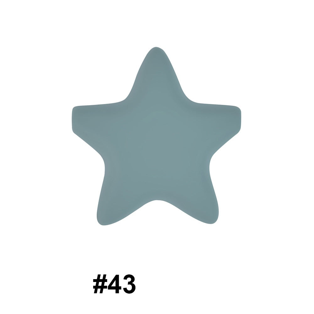 50pcs five-pointed star pentagram silicone beads wholesale 43