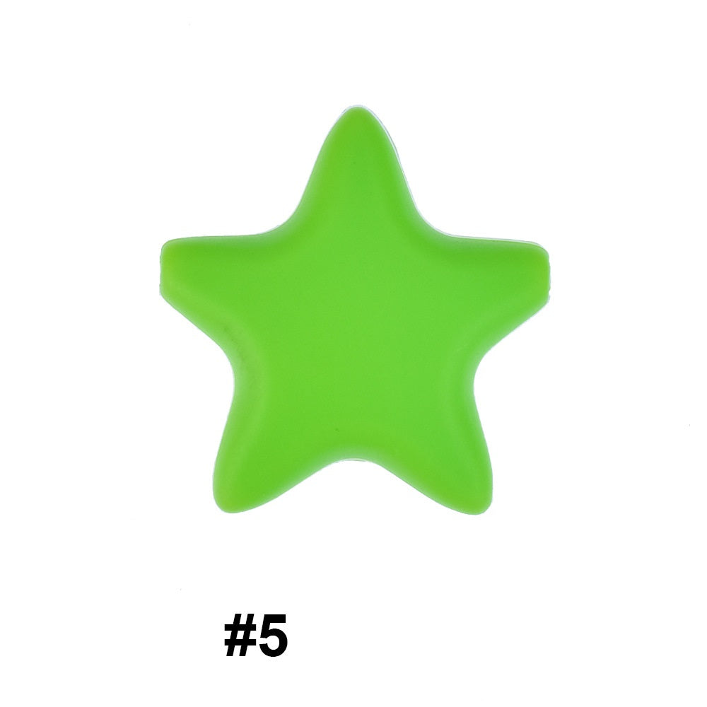 50pcs five-pointed star pentagram silicone beads wholesale 5