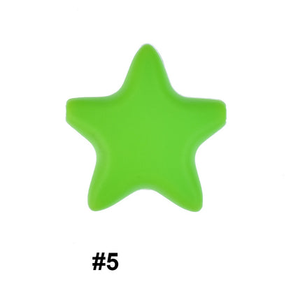 50pcs five-pointed star pentagram silicone beads wholesale 5