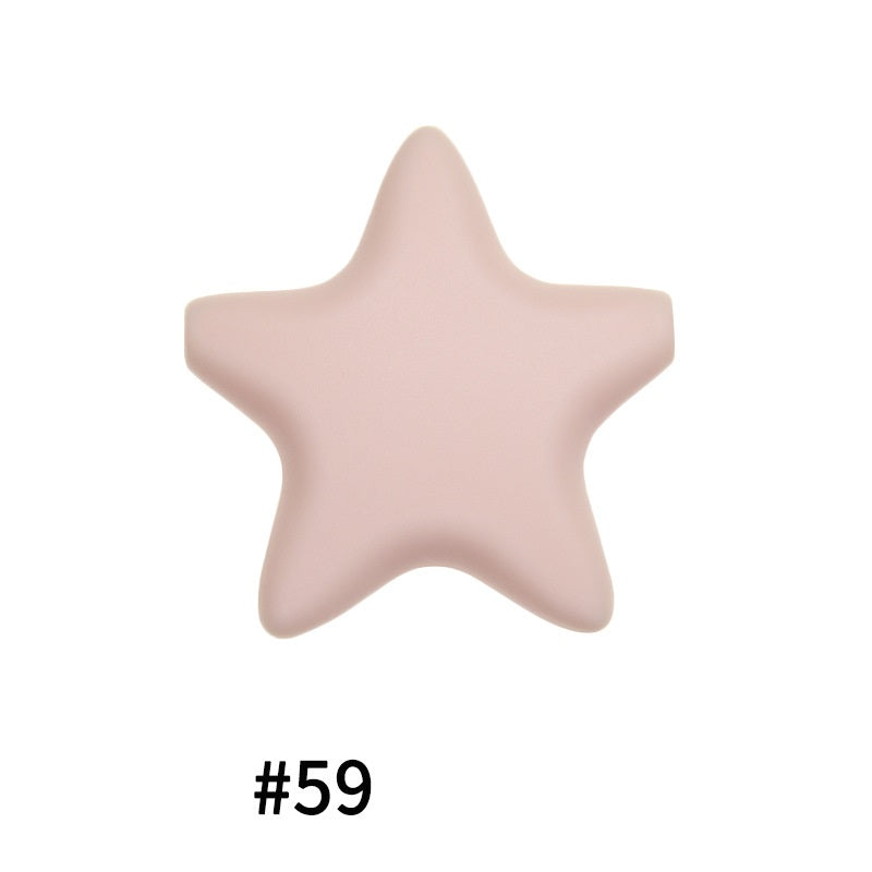 50pcs five-pointed star pentagram silicone beads wholesale 59