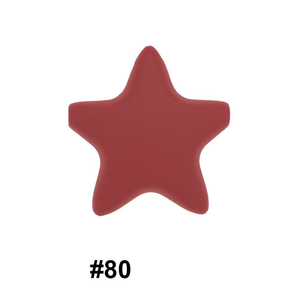 50pcs five-pointed star pentagram silicone beads wholesale 80