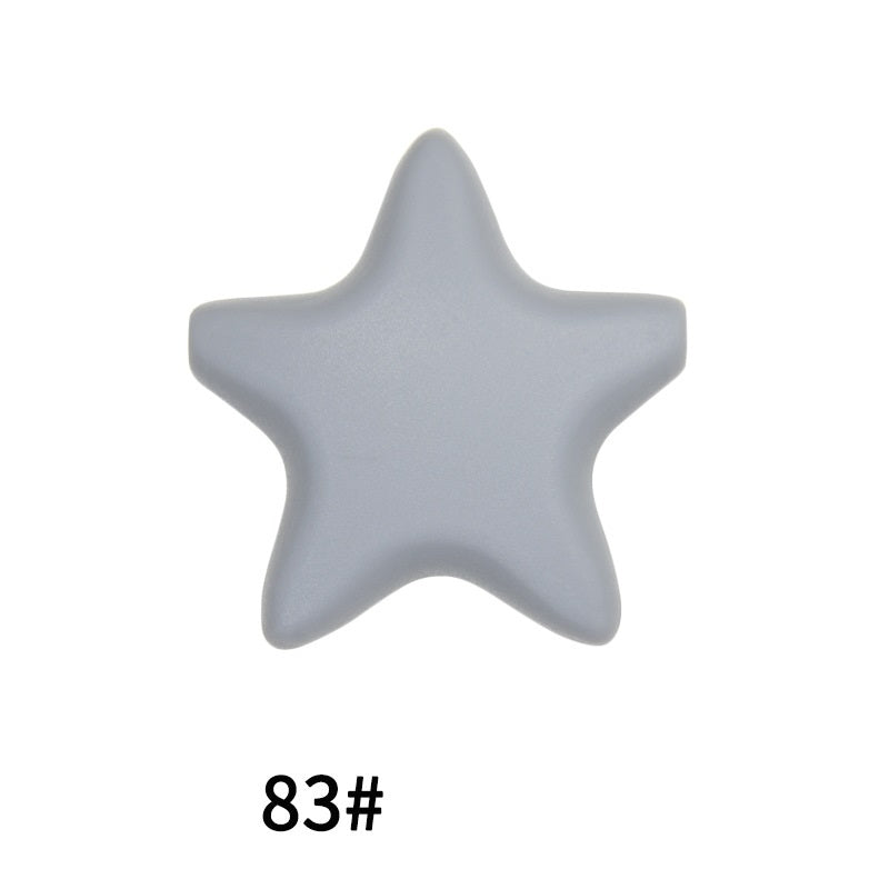 50pcs five-pointed star pentagram silicone beads wholesale 83