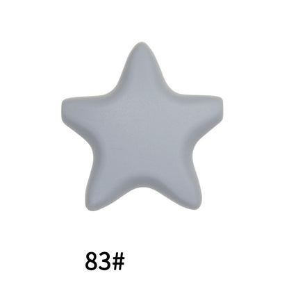 50pcs five-pointed star pentagram silicone beads wholesale 83