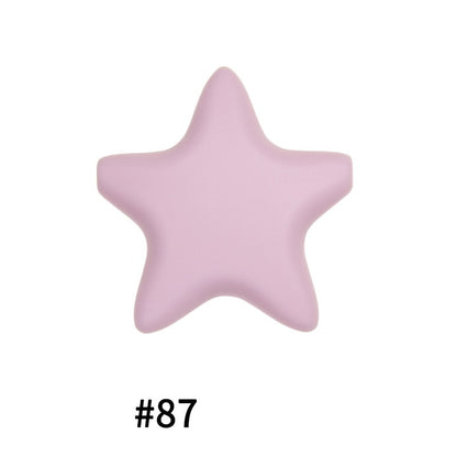 50pcs five-pointed star pentagram silicone beads wholesale 87