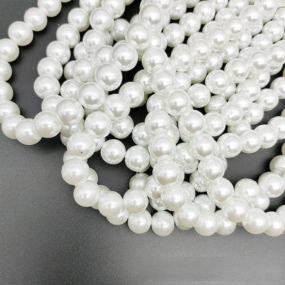 Pearl Glass Beads Round 3-14mm White Imitation Glass Pearls 3