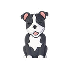 Silicone 3D Focal Beads Puppy Sitting Pose Smiling Face 20pcs 11
