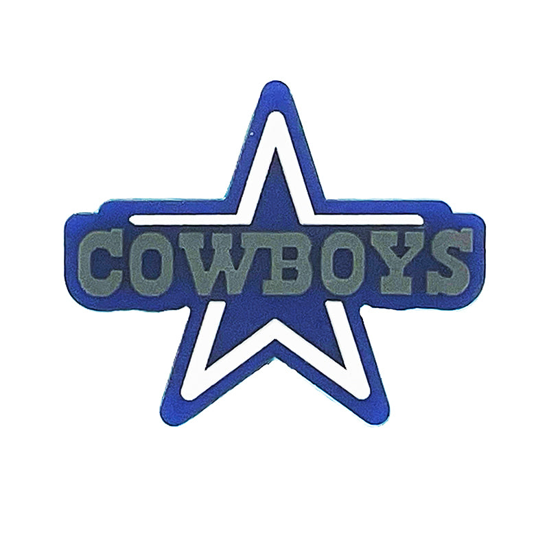 Silicone Focal Beads Dallas Cowboys Navy Star with White Accents 20pcs