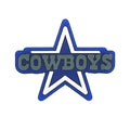 Silicone Focal Beads Dallas Cowboys Navy Star with White Accents 20pcs