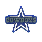 Silicone Focal Beads Dallas Cowboys Navy Star with White Accents 20pcs