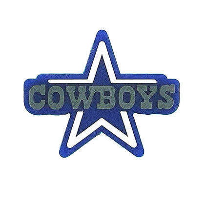 Silicone Focal Beads Dallas Cowboys Navy Star with White Accents 20pcs