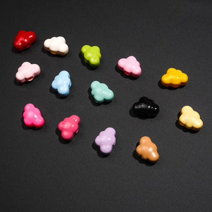 Painted Cloud Acrylic Beads 12mm Colorful Glossy Baked 50pcs 2