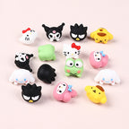 Silicone 3D Focal Beads Sanrio Avatar Smiling Faces Mixed Set 20pcs 3