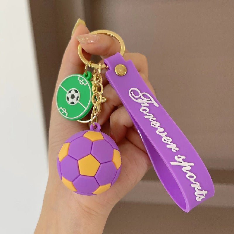 Silicone Sports Ball Keychain Colorful World Cup Soccer Theme 8