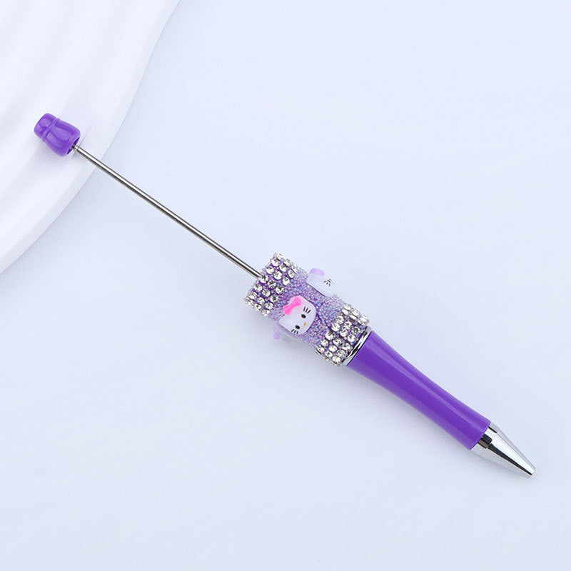Beadable Pen with Kitty and Rhinestone  16