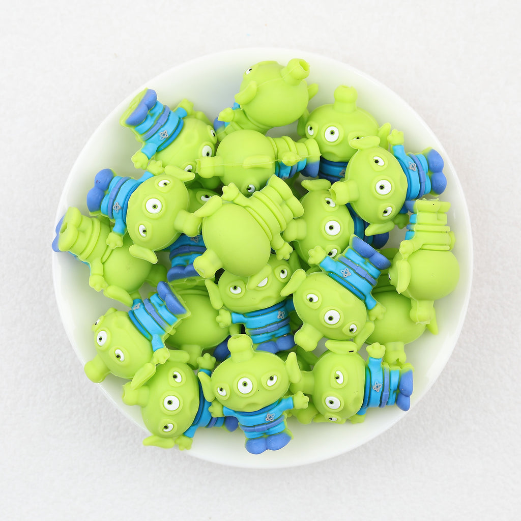 3D Toy Story Three Eyed Boy Silicone Focal Beads 20pcs  2