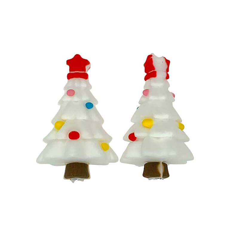 Silicone 3D Focal Beads Christmas Tree Topped Red Star Seasonal