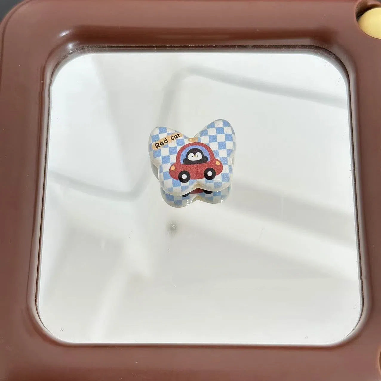 Butterfly Acrylic Beads 25mm Puppy and Penguin Pattern Matte 10pcs 7