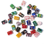 Millefiori Cylindrical Glass Beads 13mm Swirling Floral Patterns 10pcs 2
