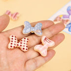 Double Sided Sweet Bow Acrylic Beads 29mm Printed Pastel 10pcs 3