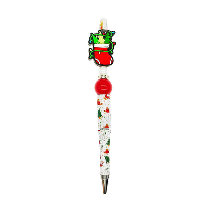Silicone Focal Beads Christmas Stocking Wrapped with Colorful Lights 20pcs 3