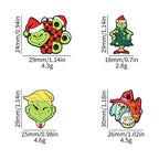 Silicone Focal Beads Christmas Grinch Face With Santa Hat 20pcs 9