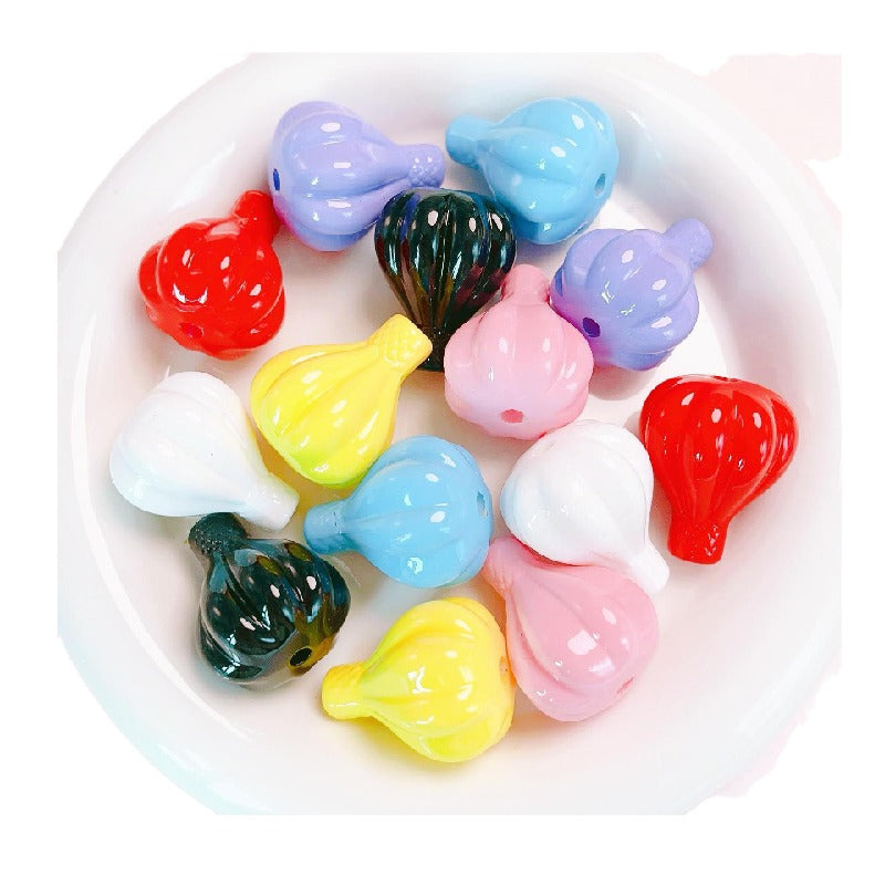 Opaque Hot Air Balloon Acrylic Beads 30x25mm Colorful 5pcs 3