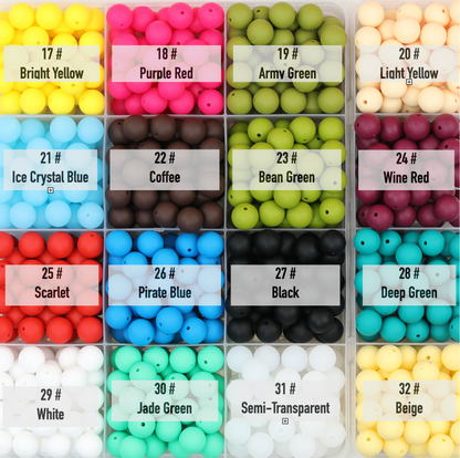 50pcs 15mm Solid Color Round Silicone Beads-32 Colors（1-32） 4