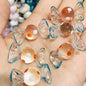 Lampwork Glass Beads Candy Shape 15x28mm Transparent Polka Dotted Stripe 4pcs 5