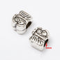 Vintage European Style Metal Beads Zinc Alloy Aged Silver Tone 50pcs 6