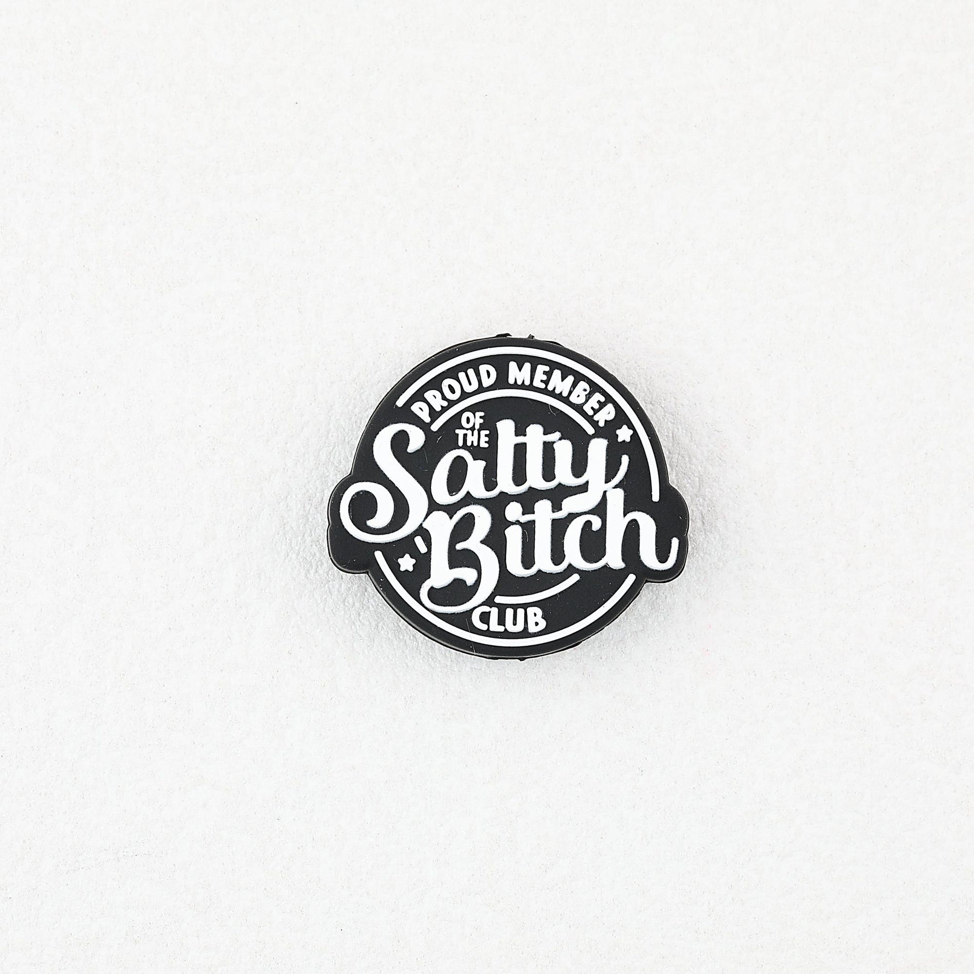 Black Silicone Focal Beads Salty Bitch Design 20pcs