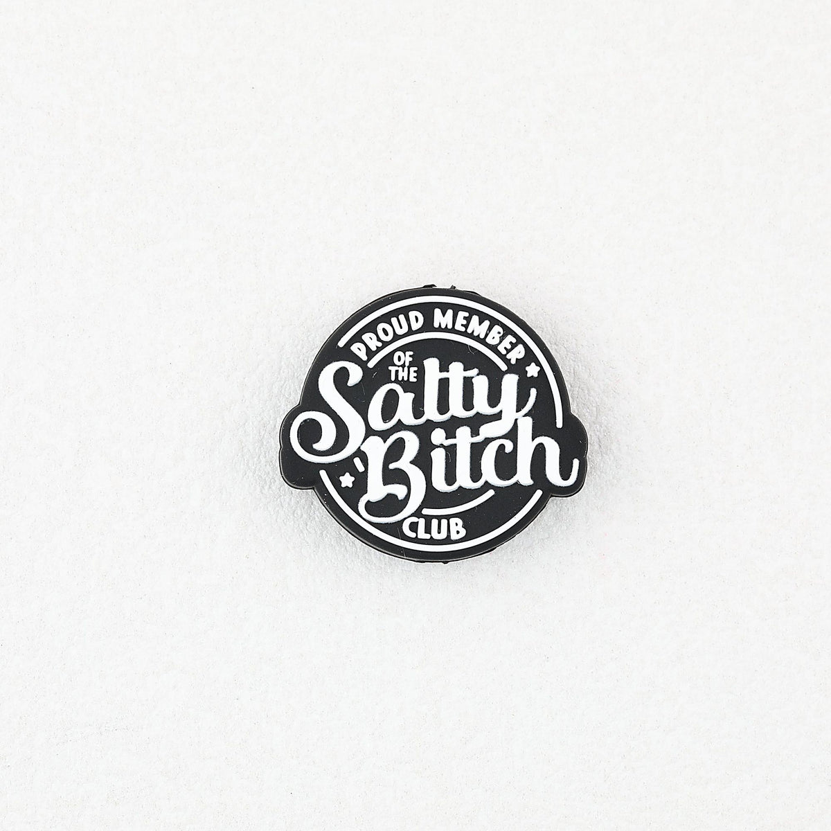 Black Silicone Focal Beads Salty Bitch Design 20pcs