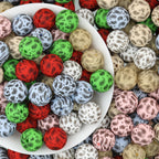 15mm Paisley Pattern Priented Silicone Round Beads 50pcs