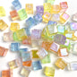 Colorful UV Finish Cube Acrylic Beads 14mm Pastel Glow 50pcs 13