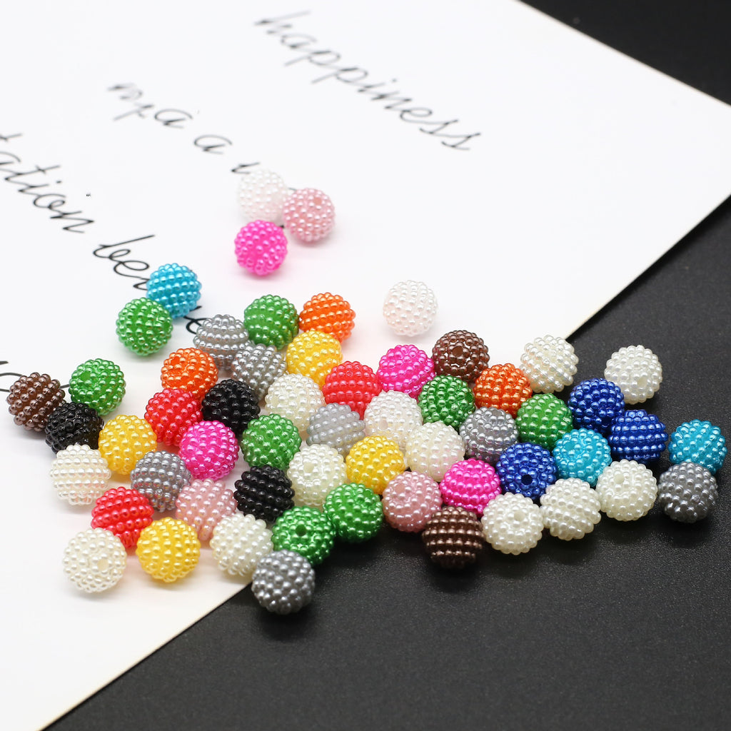 Opaque Bubblegum Beads 20mm Imitation Pearl Waxberry Textured 200pcs
