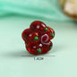 Lampwork Glass Beads Five Petal Flower 14mm Vintage Foil Filled 10pcs 3