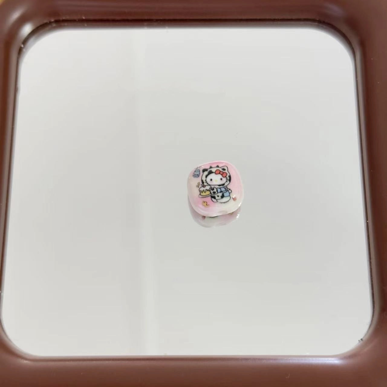 Cartoon Hello KT Acrylic Square Beads 14mm Colorful Glossy 10pcs 2