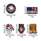 Silicone Focal Beads USA Veterans USA Skeleton Flag Front View 20Pcs 9